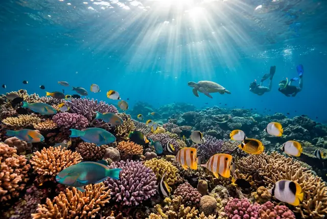 Snorkeling over the coral gardens of Koh Tao and Koh Nang Yuan near Koh Samui