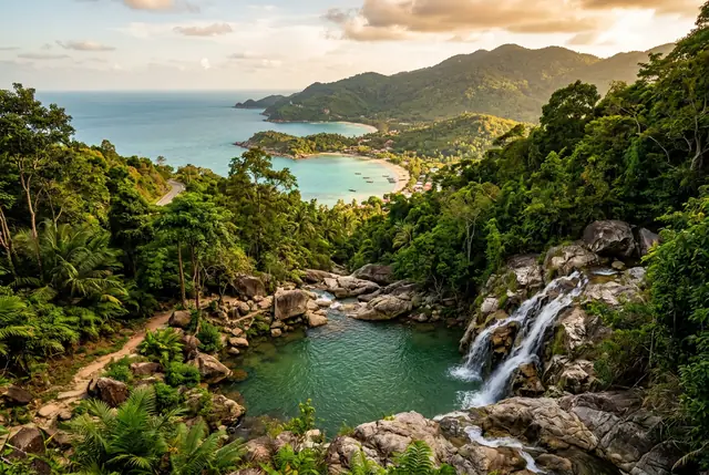 La côte de Koh Phangan vue de la mer